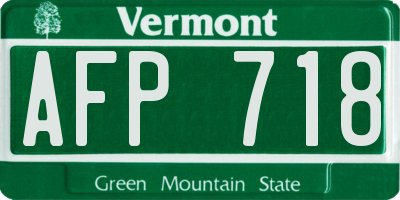 VT license plate AFP718