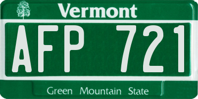 VT license plate AFP721