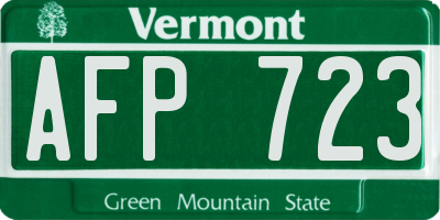 VT license plate AFP723