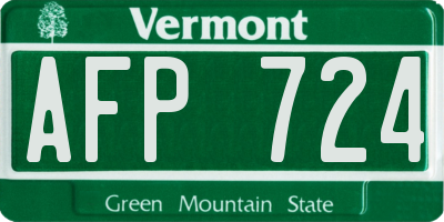 VT license plate AFP724