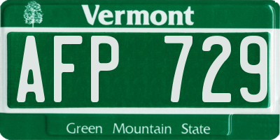 VT license plate AFP729