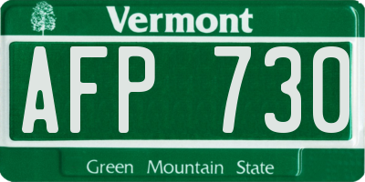 VT license plate AFP730