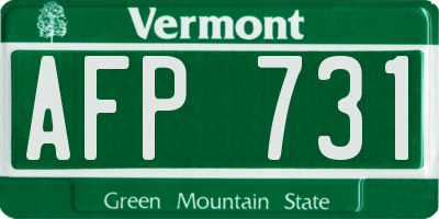 VT license plate AFP731