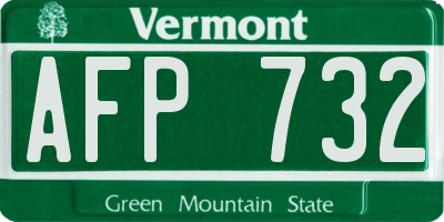 VT license plate AFP732