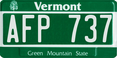 VT license plate AFP737