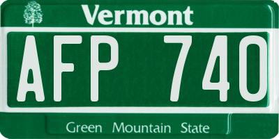 VT license plate AFP740