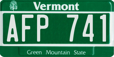VT license plate AFP741