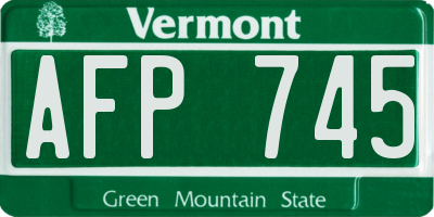 VT license plate AFP745