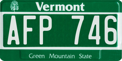 VT license plate AFP746