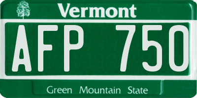 VT license plate AFP750