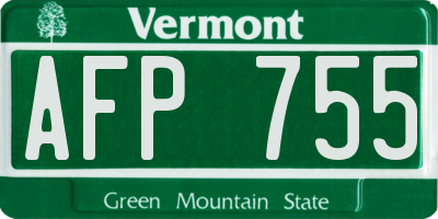 VT license plate AFP755