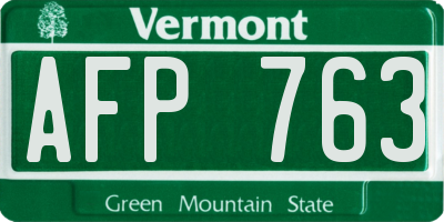 VT license plate AFP763
