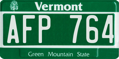 VT license plate AFP764