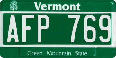VT license plate AFP769