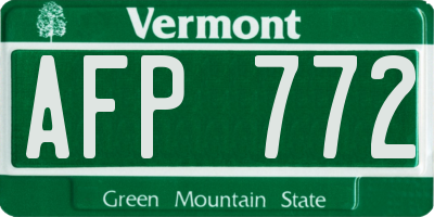 VT license plate AFP772