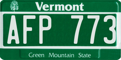VT license plate AFP773