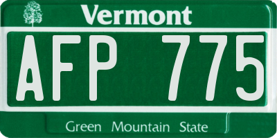 VT license plate AFP775