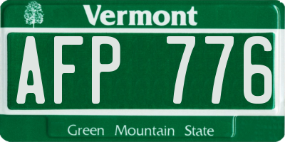 VT license plate AFP776