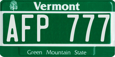 VT license plate AFP777