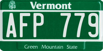 VT license plate AFP779
