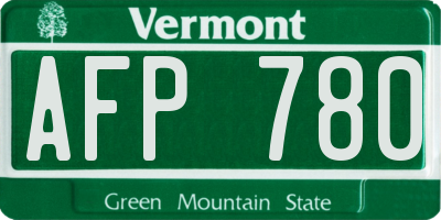 VT license plate AFP780