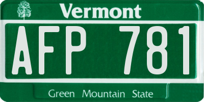 VT license plate AFP781
