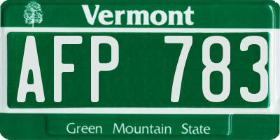 VT license plate AFP783