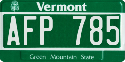 VT license plate AFP785
