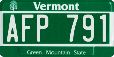 VT license plate AFP791