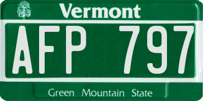 VT license plate AFP797