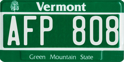 VT license plate AFP808
