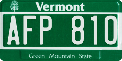 VT license plate AFP810
