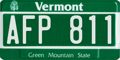 VT license plate AFP811