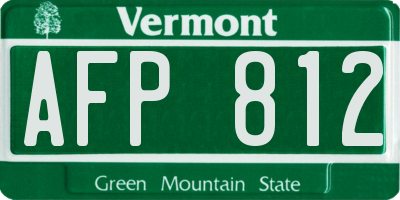 VT license plate AFP812