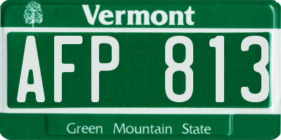 VT license plate AFP813
