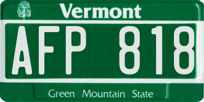 VT license plate AFP818