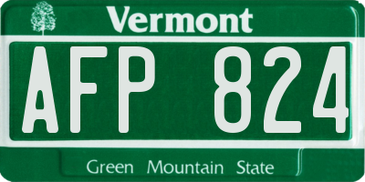 VT license plate AFP824