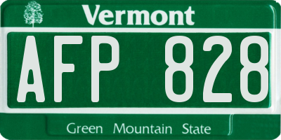 VT license plate AFP828