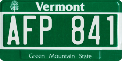 VT license plate AFP841