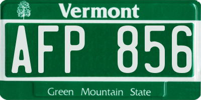 VT license plate AFP856