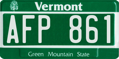 VT license plate AFP861