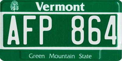 VT license plate AFP864