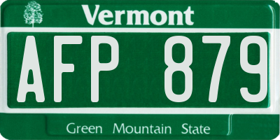 VT license plate AFP879