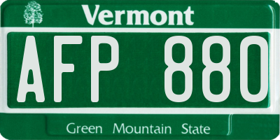 VT license plate AFP880