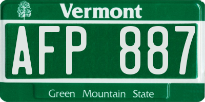 VT license plate AFP887