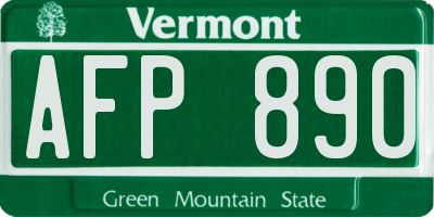 VT license plate AFP890