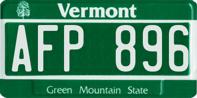 VT license plate AFP896