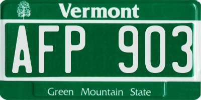 VT license plate AFP903