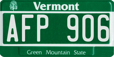 VT license plate AFP906