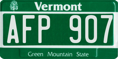 VT license plate AFP907